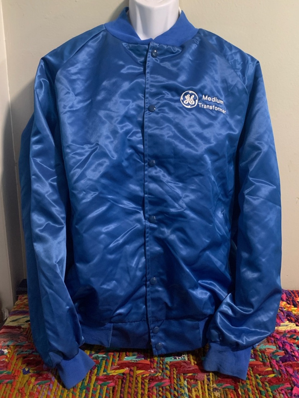 GE Medium Transformer Satin Bomber Jacket - Blue 3XL